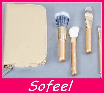 Portable Travel Cosmetic Bag Mini Makeup Brushes Set