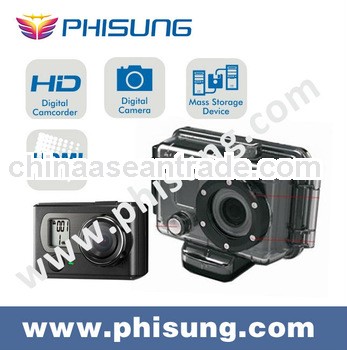 Portable sport camera 1080p with Waterproof design/HDMI OUT/5.0mp CMOS lens