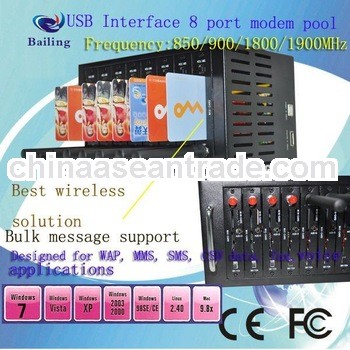 Professional Gsm/Gprs 8 Port USB Modem Pool with STK(850/900/1800/1900MHZ)