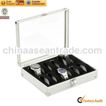 Professional acrylic case for watches storage aluminium frame