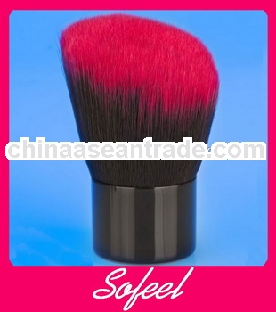 Professional red and black double color kabuki brush