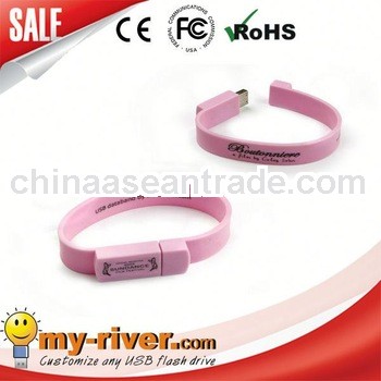 Promotion silicone wristband watches men free logo printing usb wristband