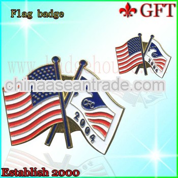 Promotional custom metal cross flag pin badge