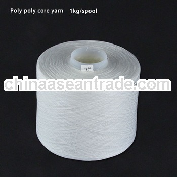 Raw white Poly poly core spun yarn/thread for outdoors sports equipment