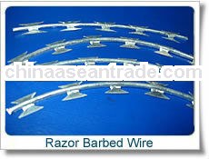 Razor barbed wire/military barbed wire fence/bonderized galvanized steel&good protective concert