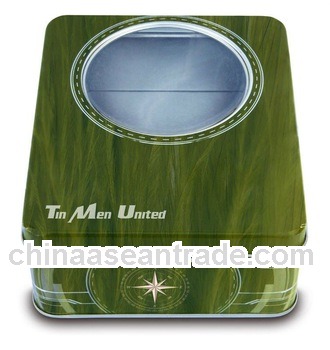 Rectangular tin Box with pvc window