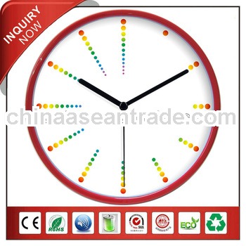 Red Frame Round Quartz Clock