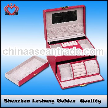 Red Litchi Box Fashion Boxes Vaulted Jewelry Gift Box