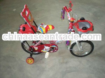 Red color 16'' baby girl kid bmx bike with backrest rear box