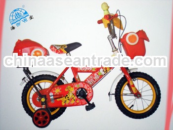 Red color with rear box front basket tiger cartoon image baby girl favorite type kid bike cycle,chil