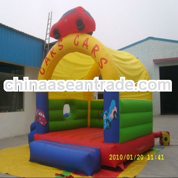 Residential inflatable bouncer with slide