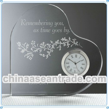 Romantic Crystal Heart Clock Gifts For Wedding Souvenir