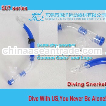 S07 Semi-Dry PVC Scuba diving snorkel, spearfishing snorkel series