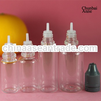 SGS/TUV certificated clear pet 10 ml laboratory dropper bottles with childproof tamper cap