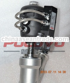 Sanitary welded pneumatic plastic angle valve