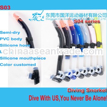 Scuba Semi-dry diving snorkel,professional china snorkelling set