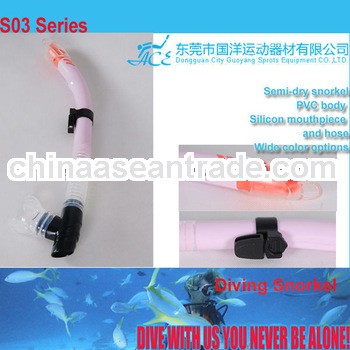 Scuba diving Semi-dry snorkel,professional china snorkelling set