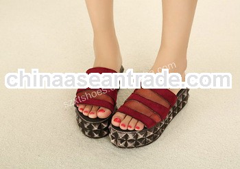 Sexy ladies slipper fancy beach slipper red lace eva sliper for women