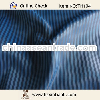 Shiny Dark Blue Woven Striped Shirting Materials Lining Fabrics Manufacturer