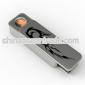 Silfa new rechargeable USB lighter gold metal chocolate door gift