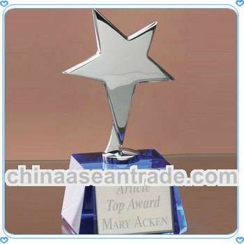 Silver Crystal Star Trophy Gifts For Company Souvenir