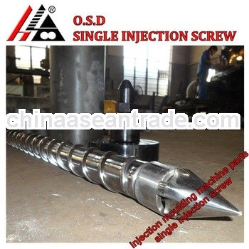 Single injection screw barrel for plastic injection molding machine