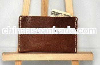 Sleek, stylish leather card holder in brown