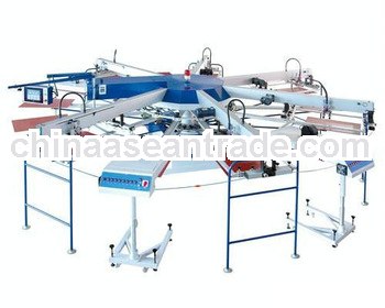 Small automatic t-shirt screen printing machine with rotary table