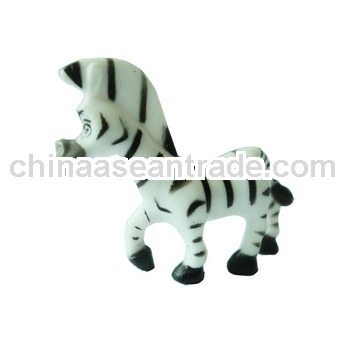 Small hard plastic zebra toy figure/PVC material pinto animal