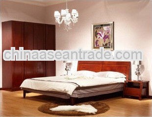 Solid wood hotel king bed in furniture comfortable solid wood home double bed furniture