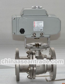 Stainless steel ball valve flanged 2 way electric valve