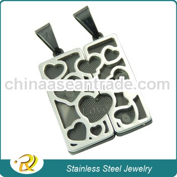 Staninless Steel Jewelries Set Heart to Heart Couplr Pendants Valentine's Gift RXQ-019