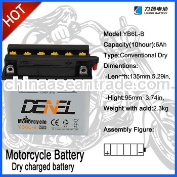 Starting motor vehicle batteries for motorycles