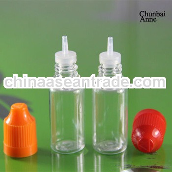 Stock now!! clear 10ml pet plastic dropper bottles with childproof cap long tip