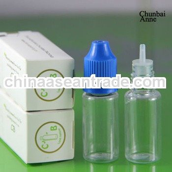 Stock now!! clear pet 10ml bottles for ejuice child proof cap with long tip