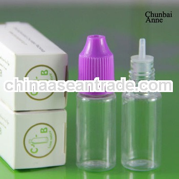 Stock now!! clear pet 10ml eye dropper bottle with childproof cap long tip