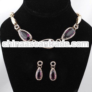 TS-1011 Fashion Party Statement Women Jewelry Sets CZ Crystal Choker Necklace Earrings Set For Women