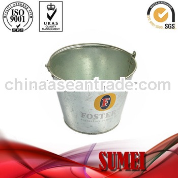 Tin ice bucket with ears, oval tin ice bucket with handle