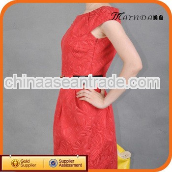 Top Designer Red Color Career Peplum dress