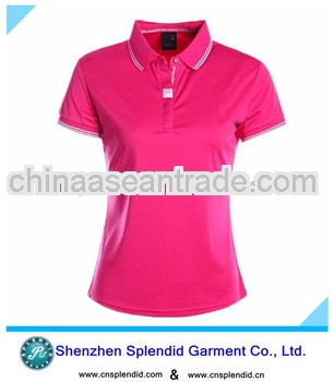 Top grade imprint striped lady s polo shirt