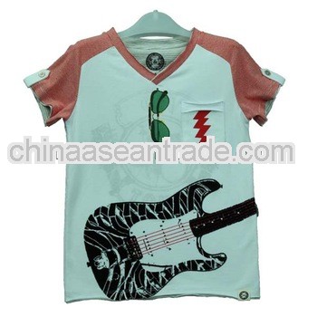 Top quality stripe color kid t-shirt child sports wear