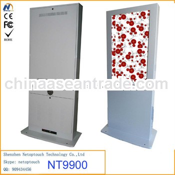 Touch screen kiosk for advertising