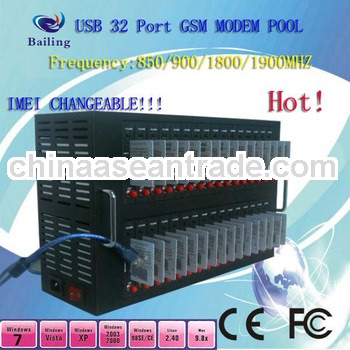 USB Interface GSM GPRS 32 Port Modem Pool Based on Wavecom or Siemenss Module Bulk SMS Machine