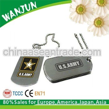 US army logo printed metal aluminium dog tags