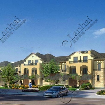 Villa 3D exterior rendering