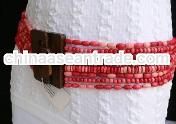 Vintage handmade wood beaded belts