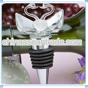 Wedding Love Crystal Swans Wine Stopper for Giveaway Gifts