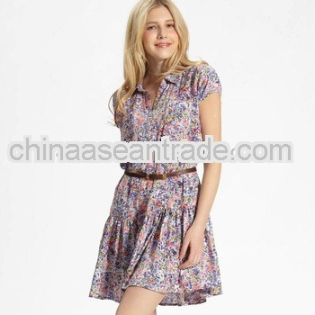 Western Style One-Piece Dress with Belt Orchid