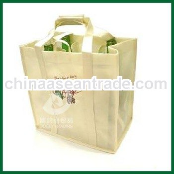 White non woven wine bag/wine bottle bag