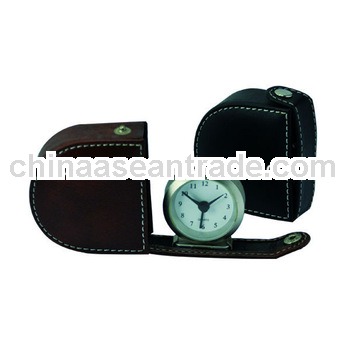 Wholesale Antique Genuine Leather Alarm System Clock